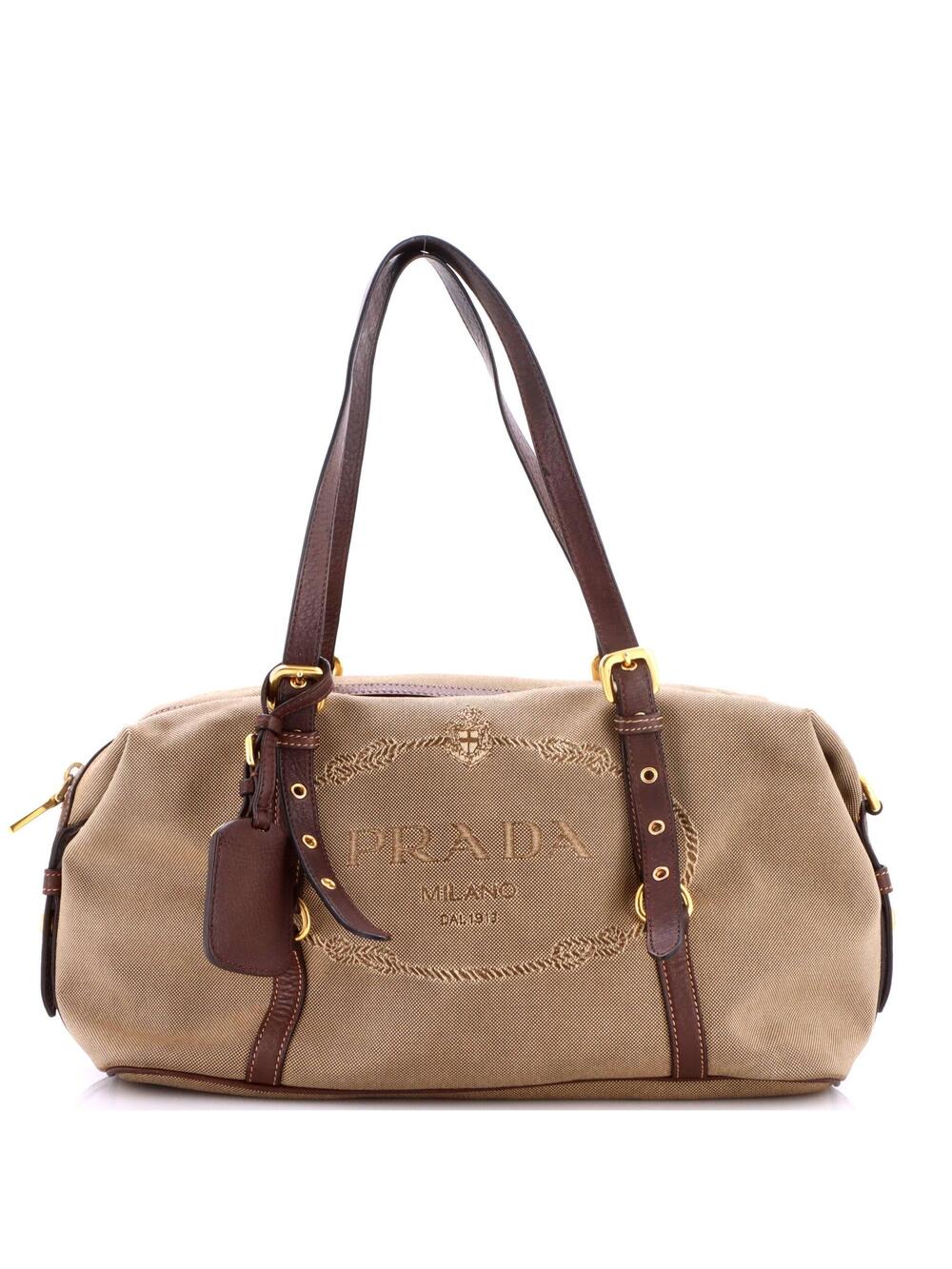 Prada Logo Bauletto Bag Canvas Medium #356694P69B